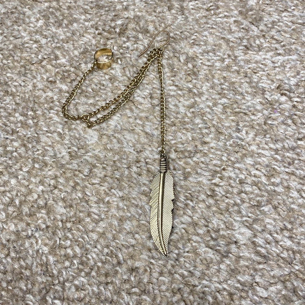 Leaf Earring with Ear cuff